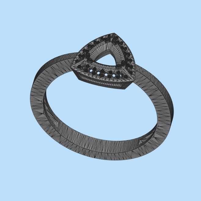 Women Ring trillion 3dm stl 3D print model 3D print model_37