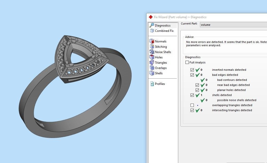 Women Ring trillion 3dm stl 3D print model 3D print model_30