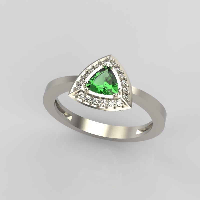 Women Ring trillion 3dm stl 3D print model 3D print model_10