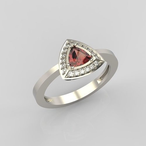 Women Ring trillion 3dm stl 3D print model 3D print model