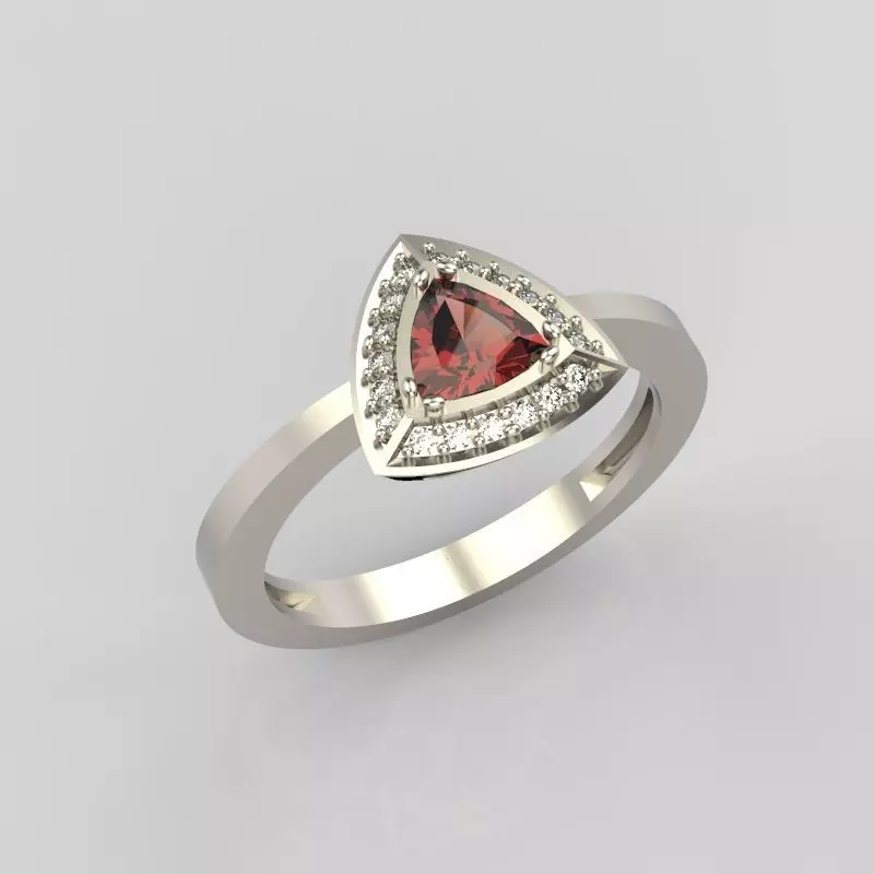 Women Ring trillion 3dm stl 3D print model 3D print model_0