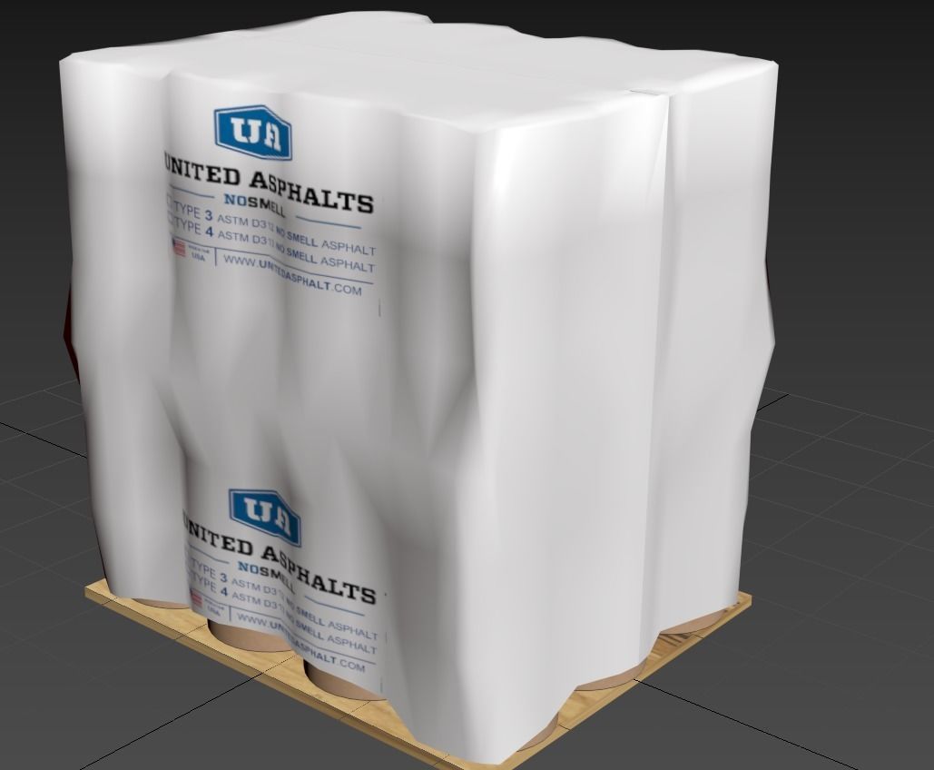 Barrels on pallet with wrap  3D model_1