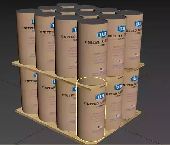 Barrels on pallet with wrap  3D model