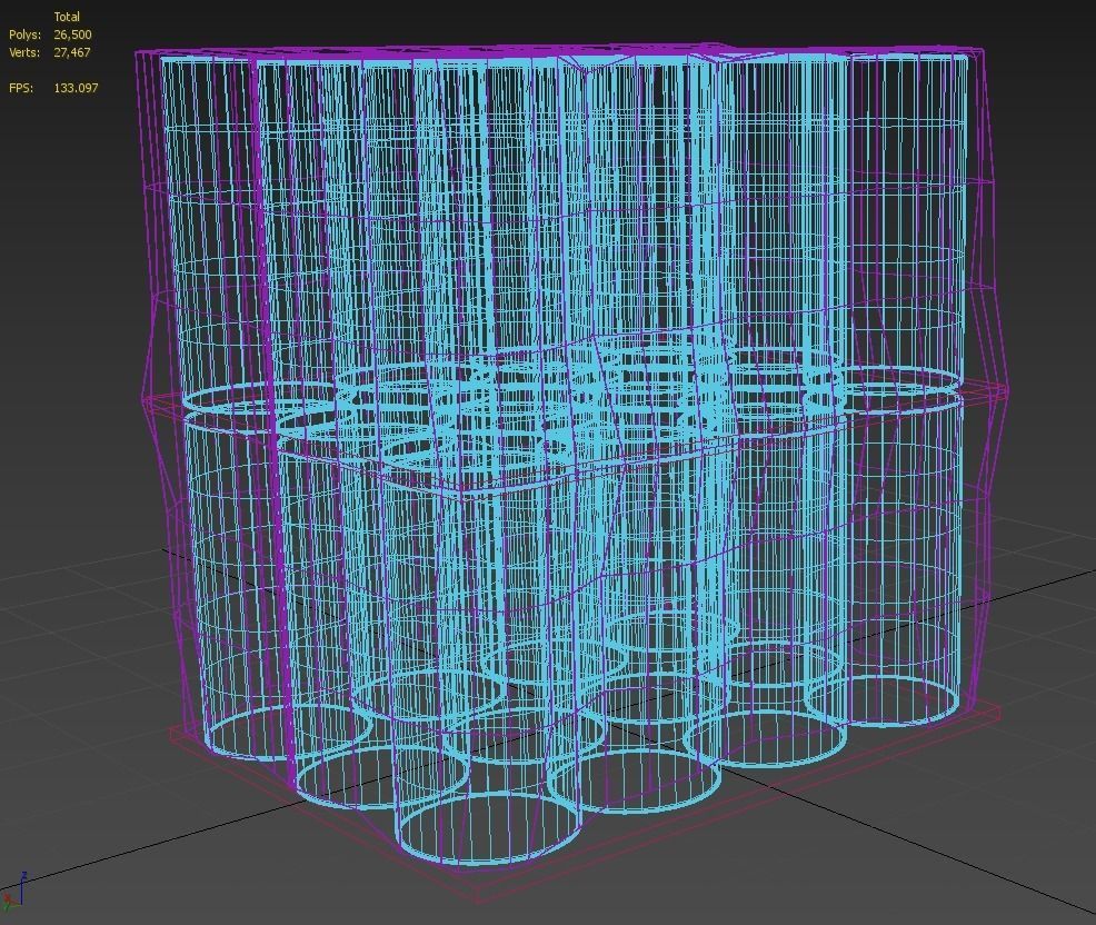 Barrels on pallet with wrap  3D model_3