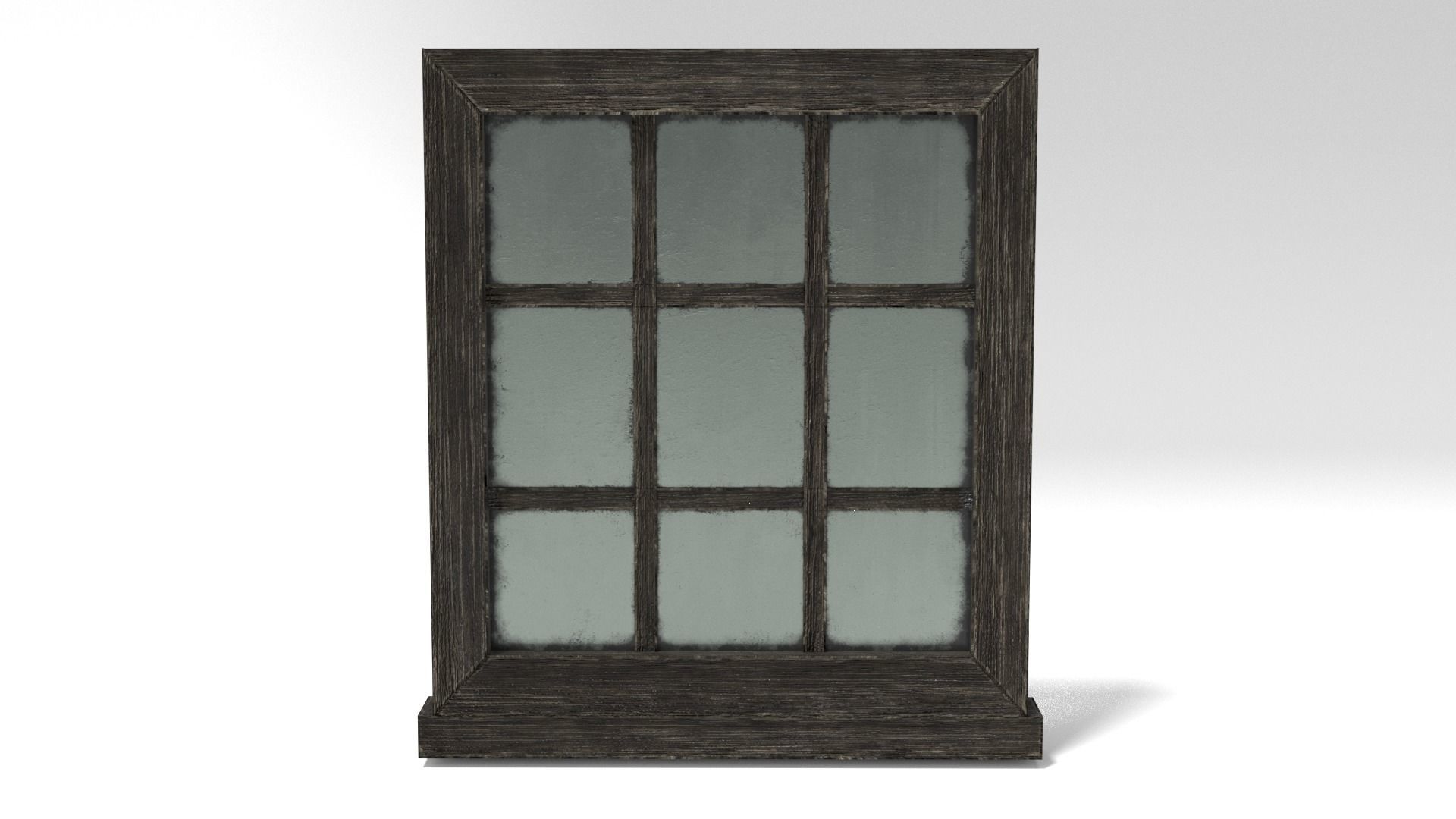 Medieval Window Small Square Glass 3D Model Tudor Low-poly 3D model_3