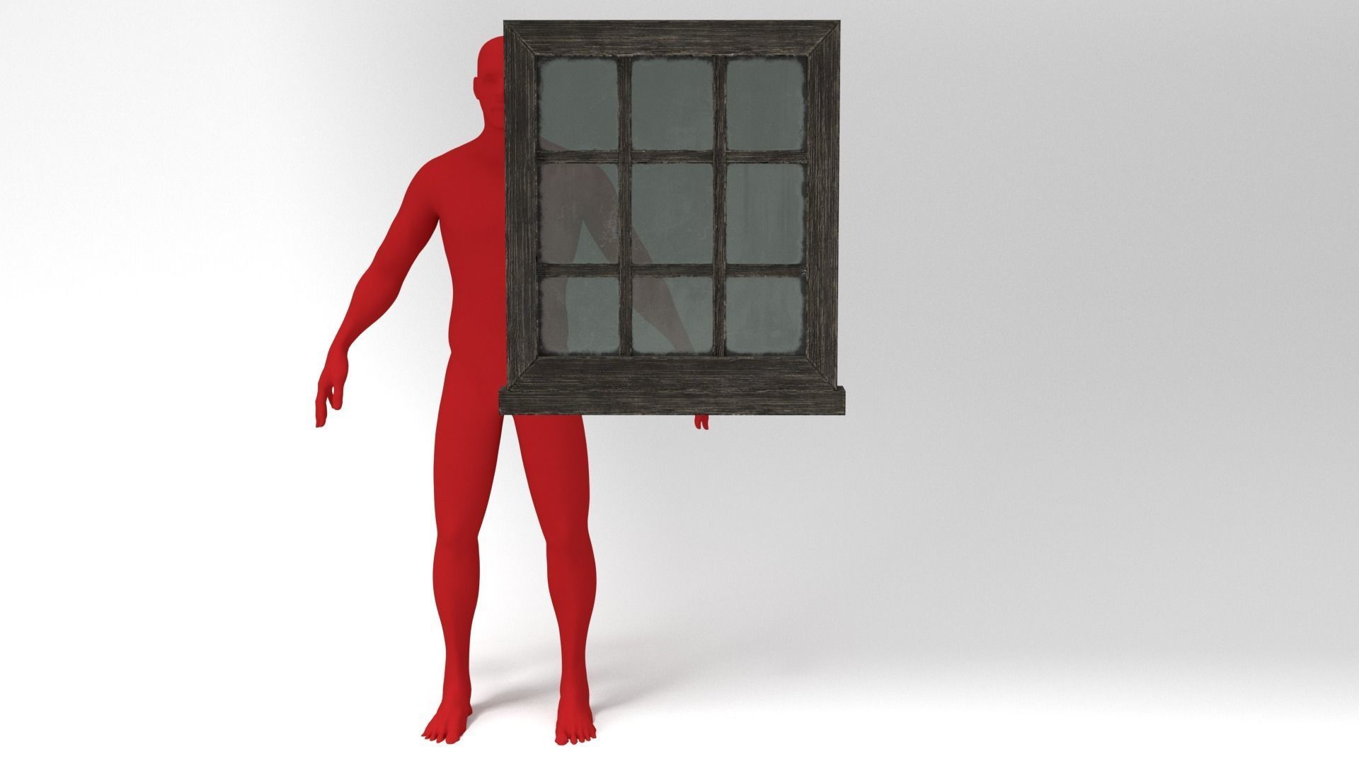 Medieval Window Small Square Glass 3D Model Tudor Low-poly 3D model_7