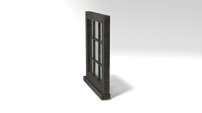 Medieval Window Small Square Glass 3D Model Tudor Low-poly 3D model