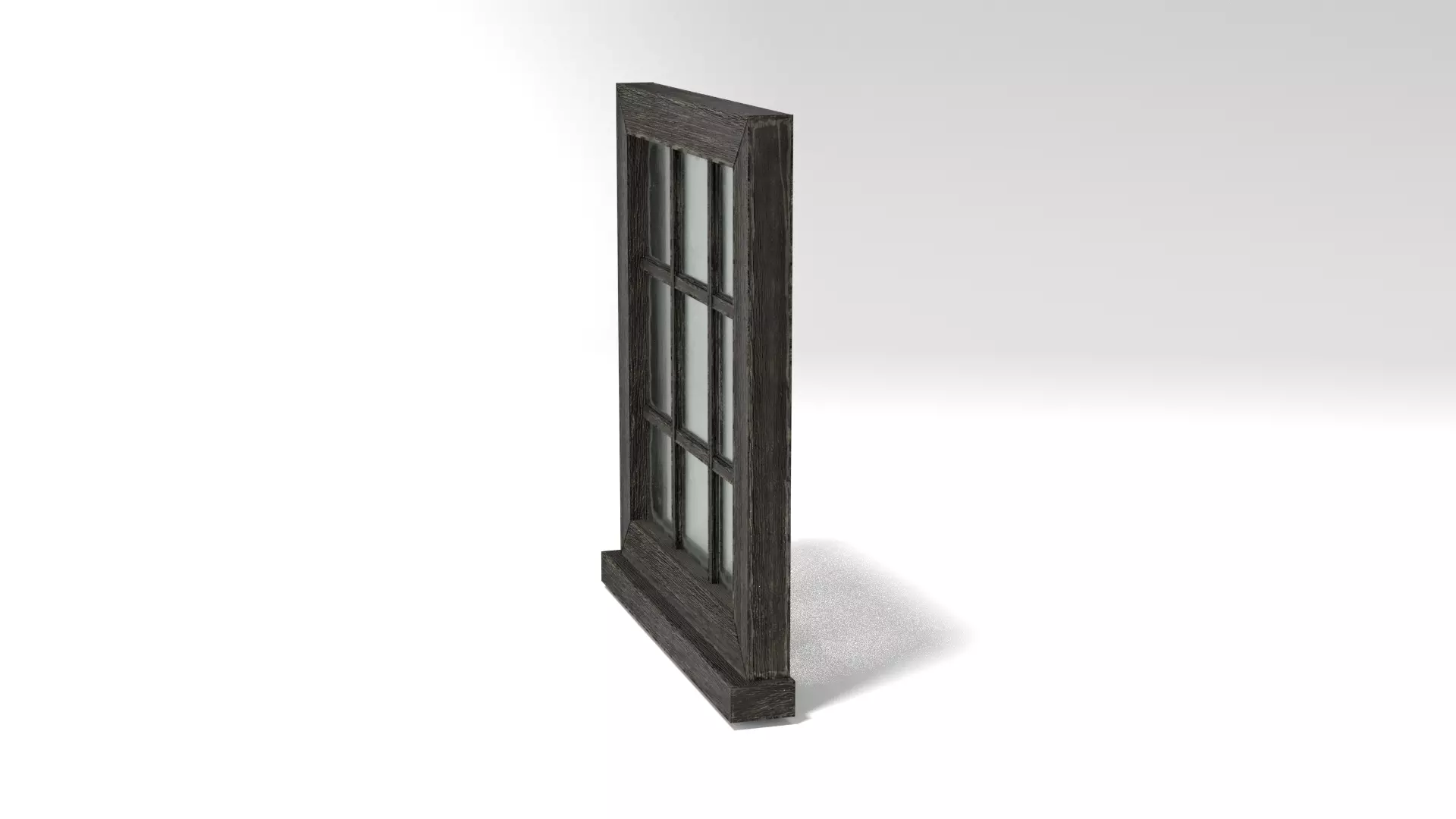 Medieval Window Small Square Glass 3D Model Tudor Low-poly 3D model_0