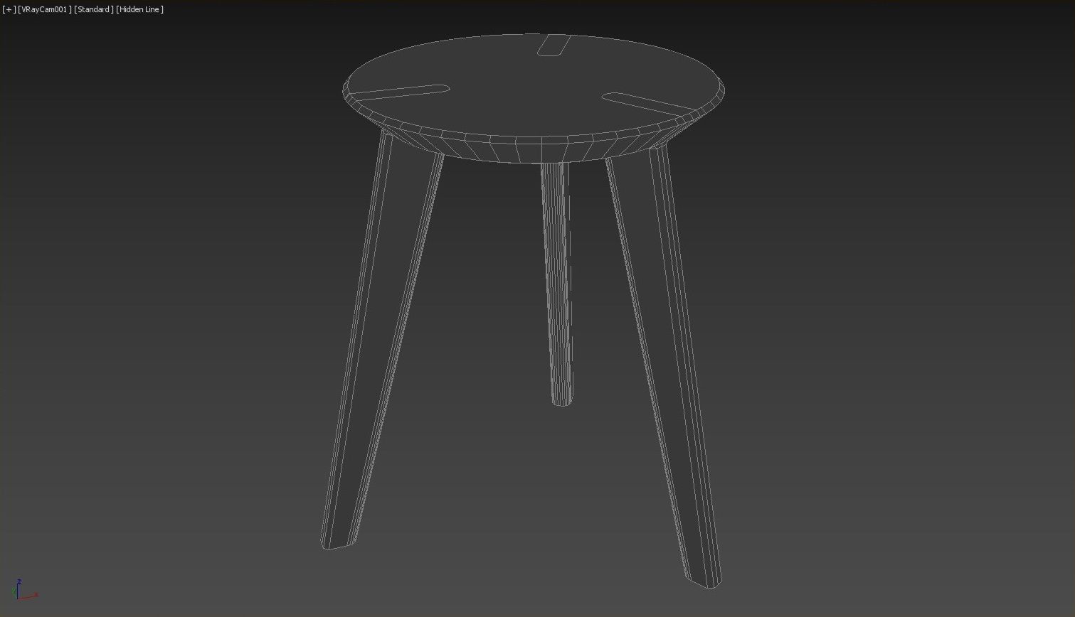 Wooden Stool - 3ds Max 3D model_26