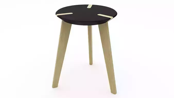 Wooden Stool - 3ds Max 3D model