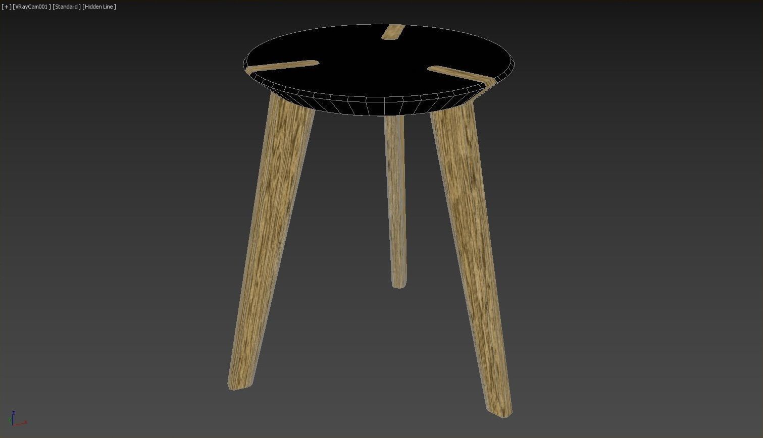 Wooden Stool - 3ds Max 3D model_25