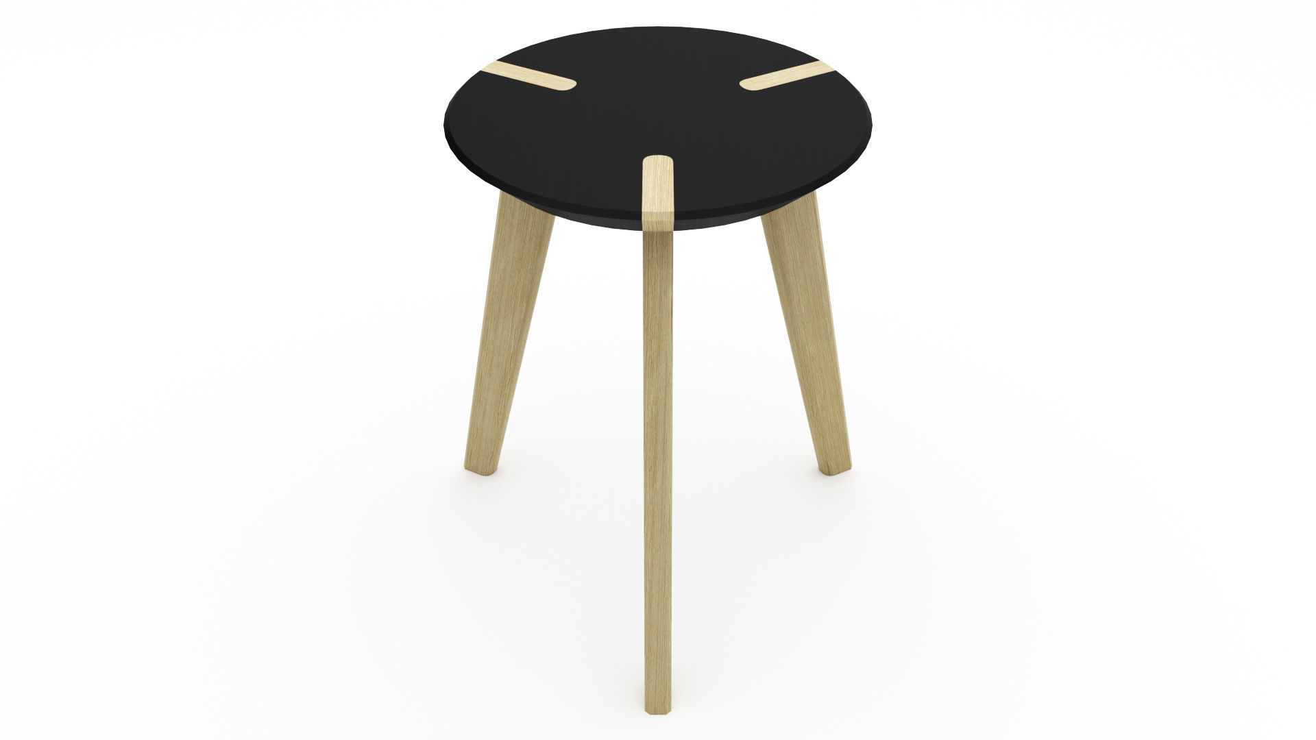 Wooden Stool - 3ds Max 3D model_3