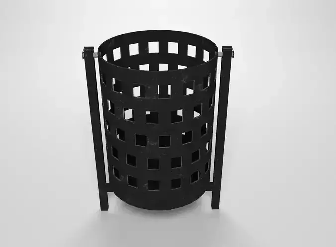 Trash can Low-poly 3D model