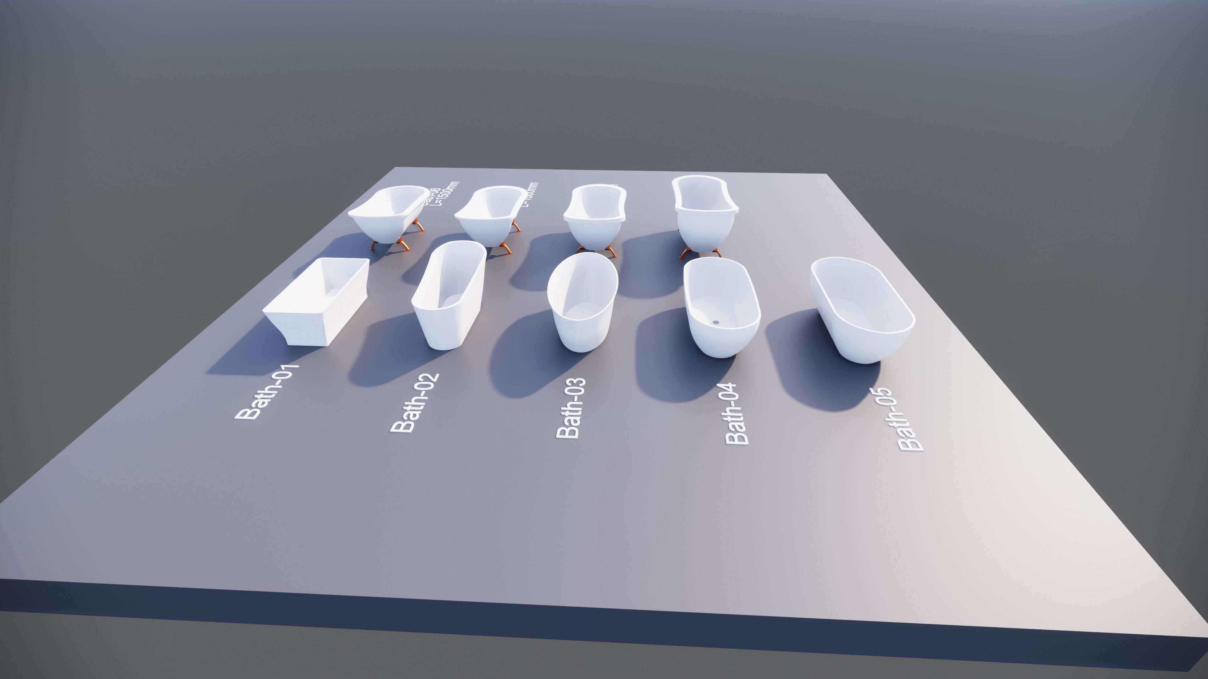 Bath Collection x6 3D model_2