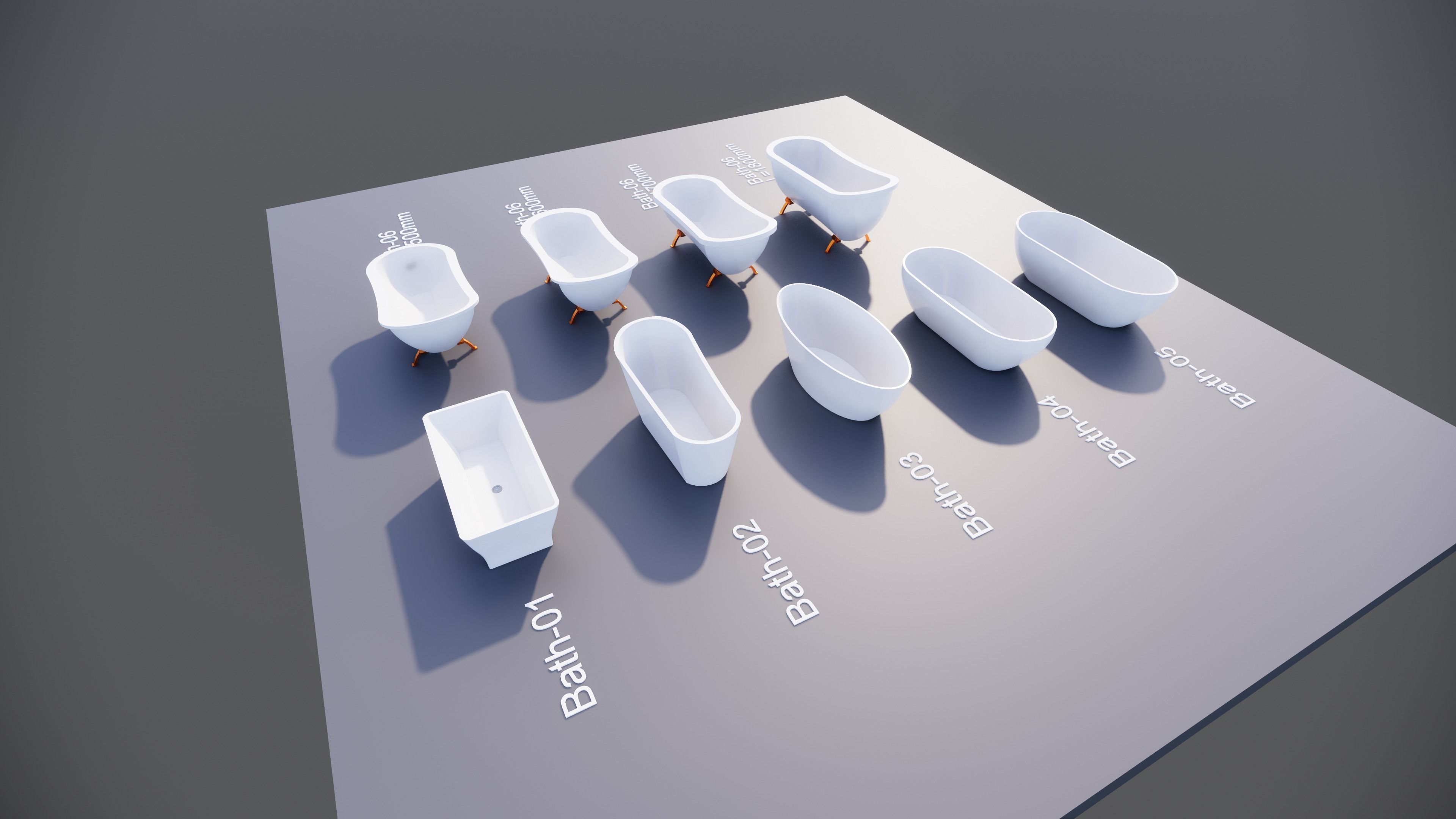 Bath Collection x6 3D model_3