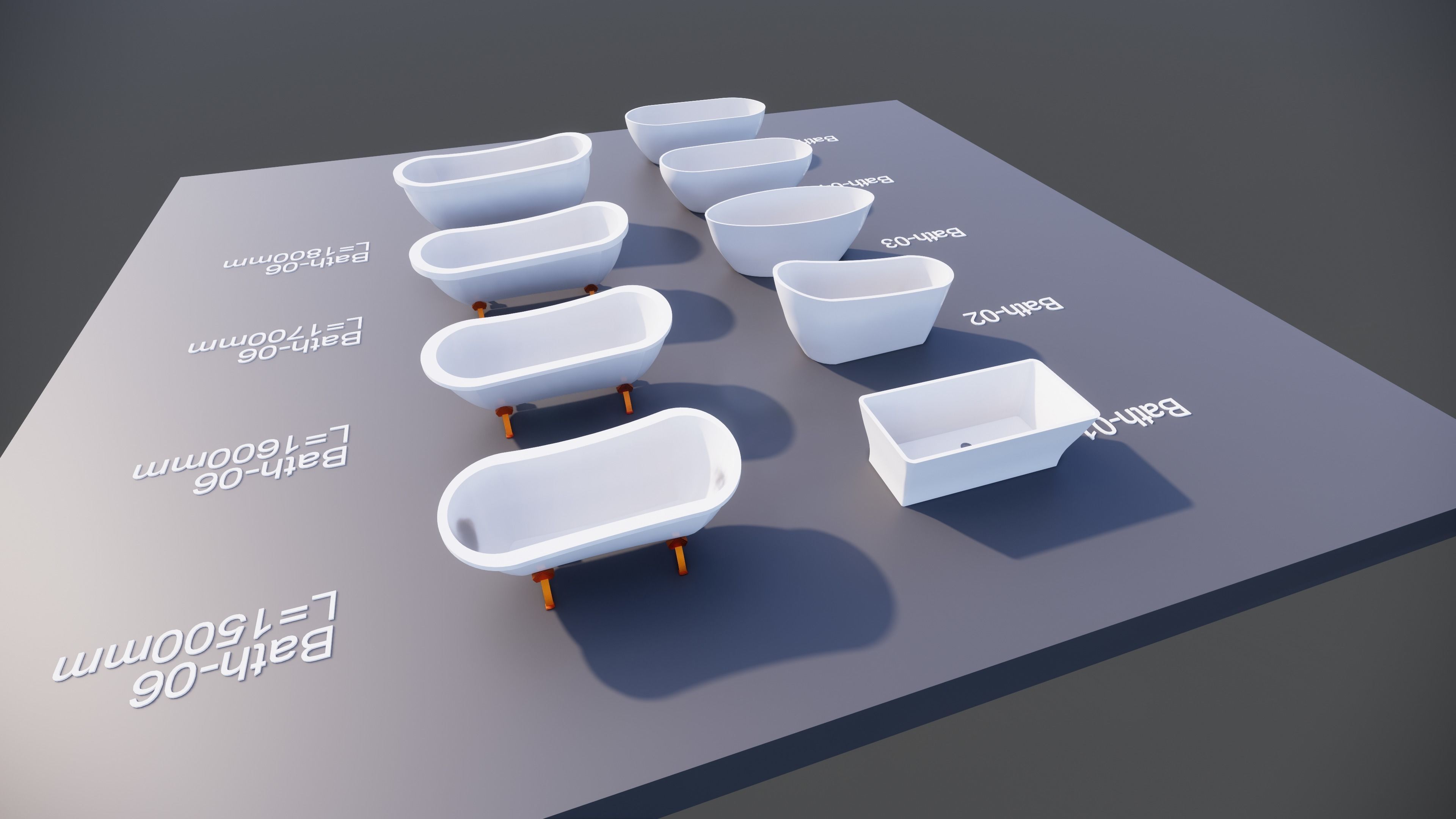 Bath Collection x6 3D model_6