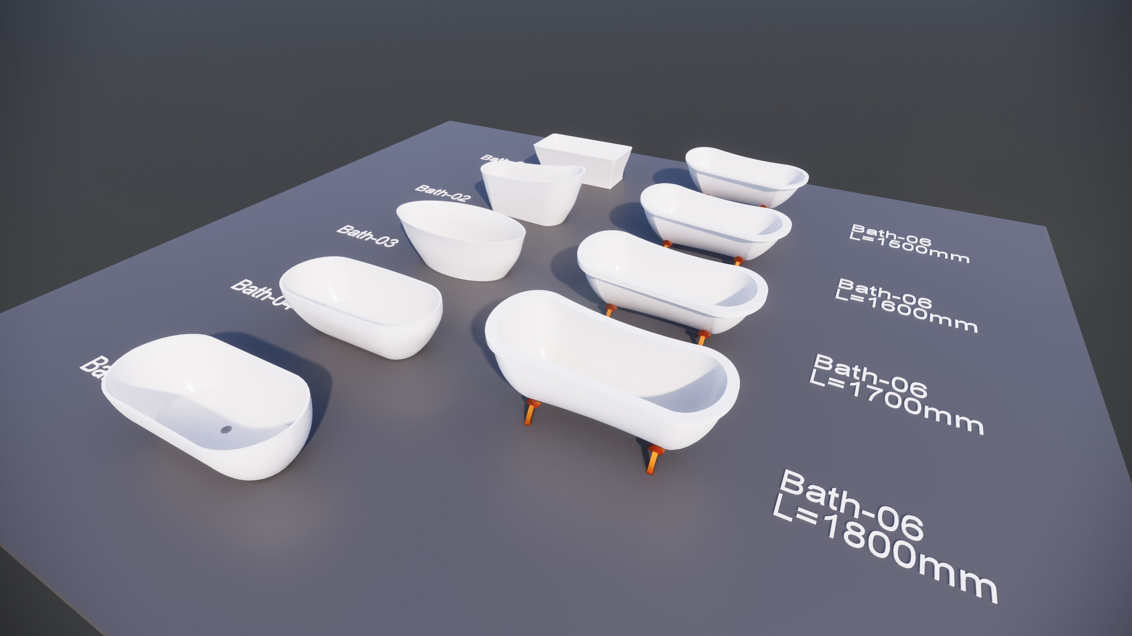 Bath Collection x6 3D model_9