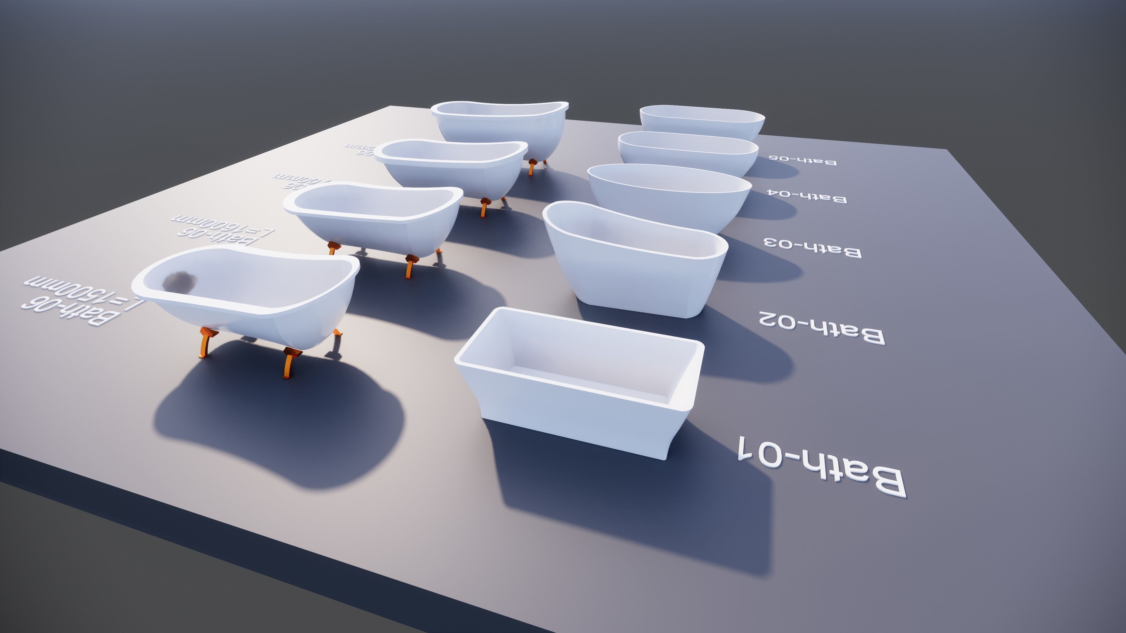 Bath Collection x6 3D model_4