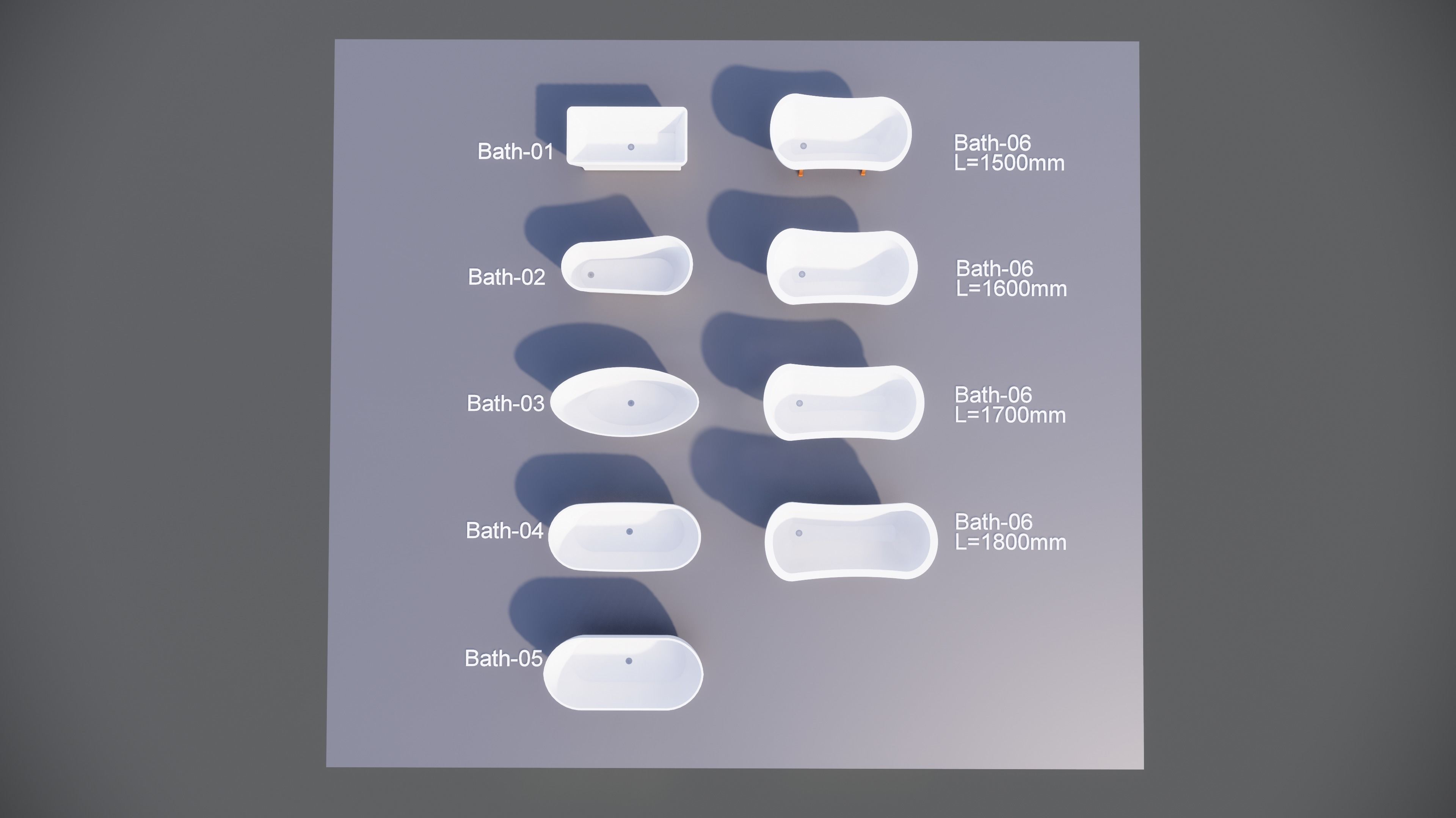 Bath Collection x6 3D model_1