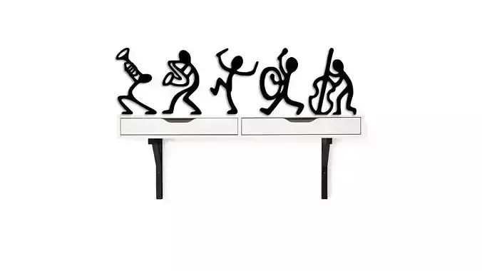 Musicians team wall decoration  3D print model