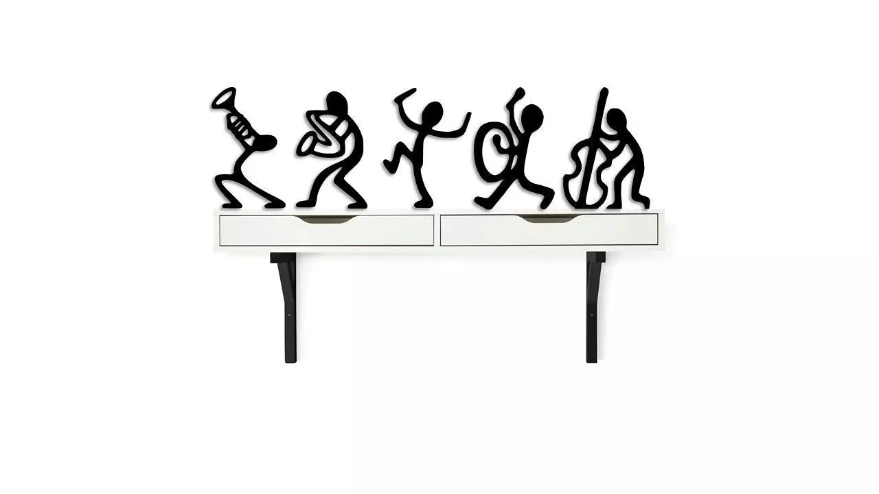 Musicians team wall decoration  3D print model_0