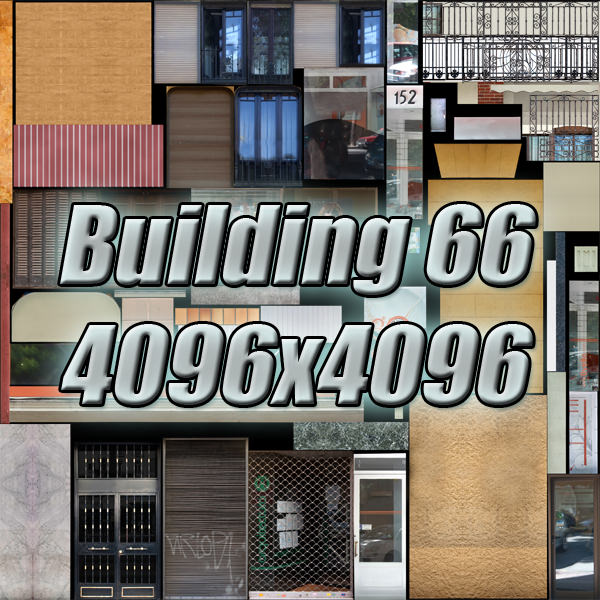 Building with windows and balconies Low-poly 3D model_15