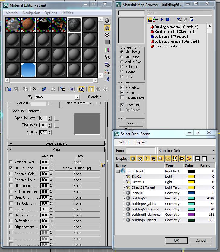 Building with windows and balconies Low-poly 3D model_14