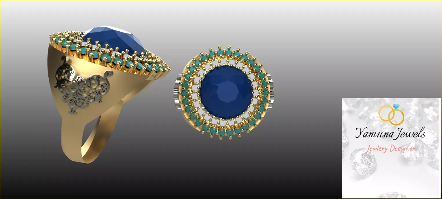 side design holo ring 3D model 3D print model