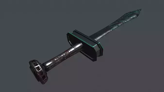 3D Low Poly Fantasy Medieval Sword Model - 3D Fantastik Kilic Low-poly 3D model