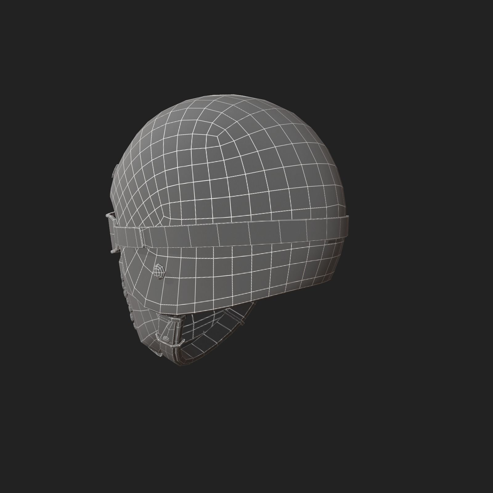 Scifi helmet steampunk low poly Low-poly 3D model_5