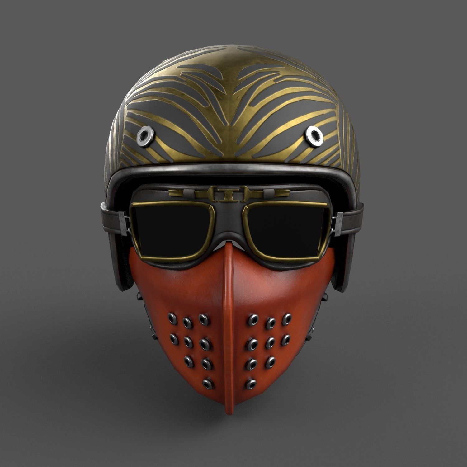 Scifi helmet steampunk low poly Low-poly 3D model_2