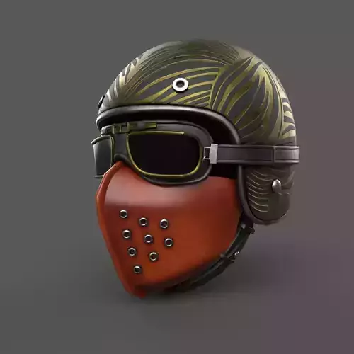 Scifi helmet steampunk low poly  Low-poly 3D model