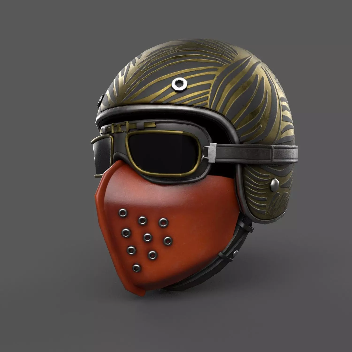 Scifi helmet steampunk low poly Low-poly 3D model_0