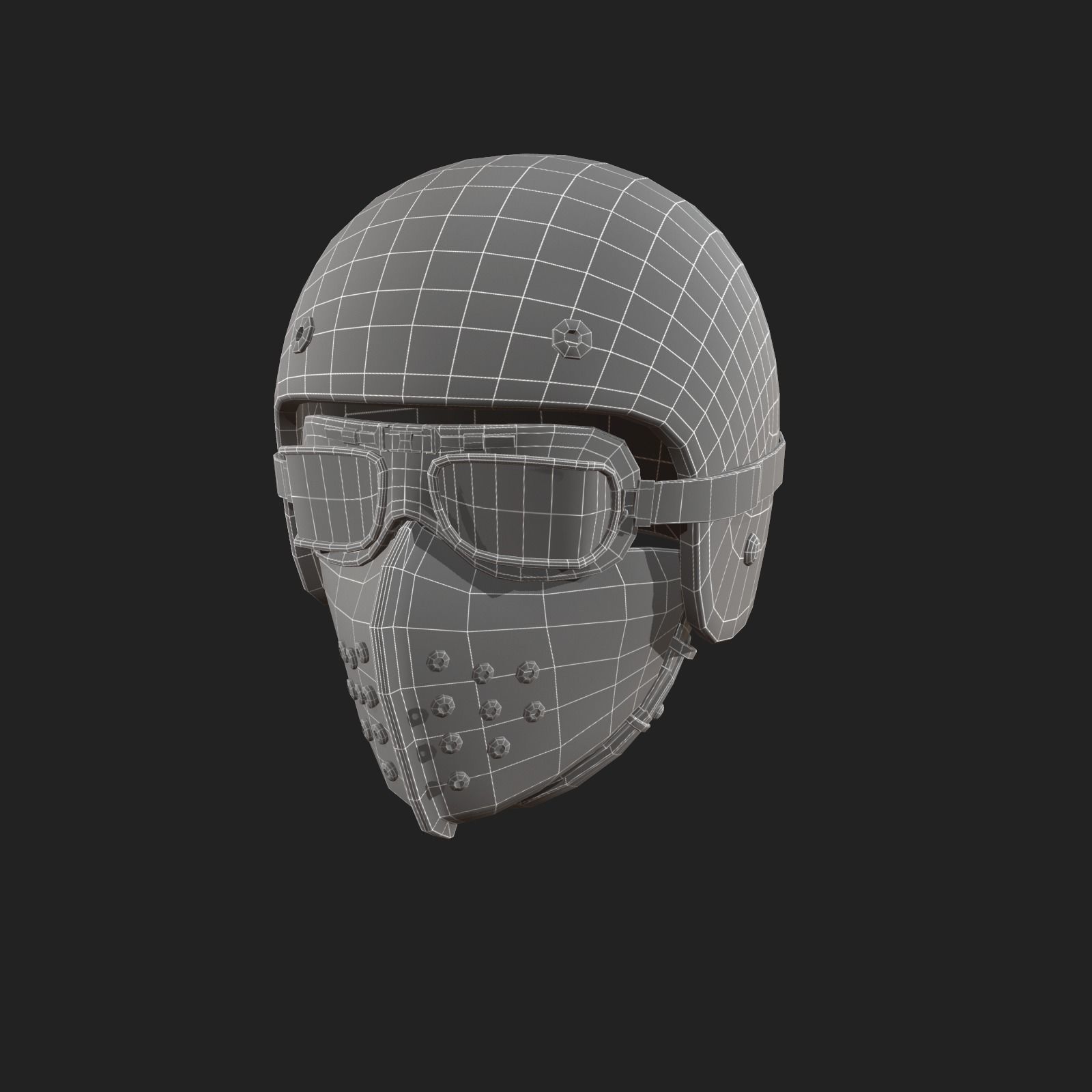 Scifi helmet steampunk low poly Low-poly 3D model_4