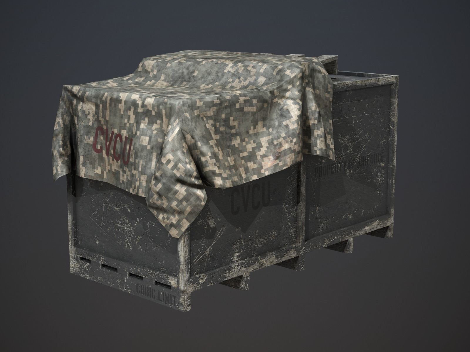 Air Force Supply Crate Low-poly 3D model_1