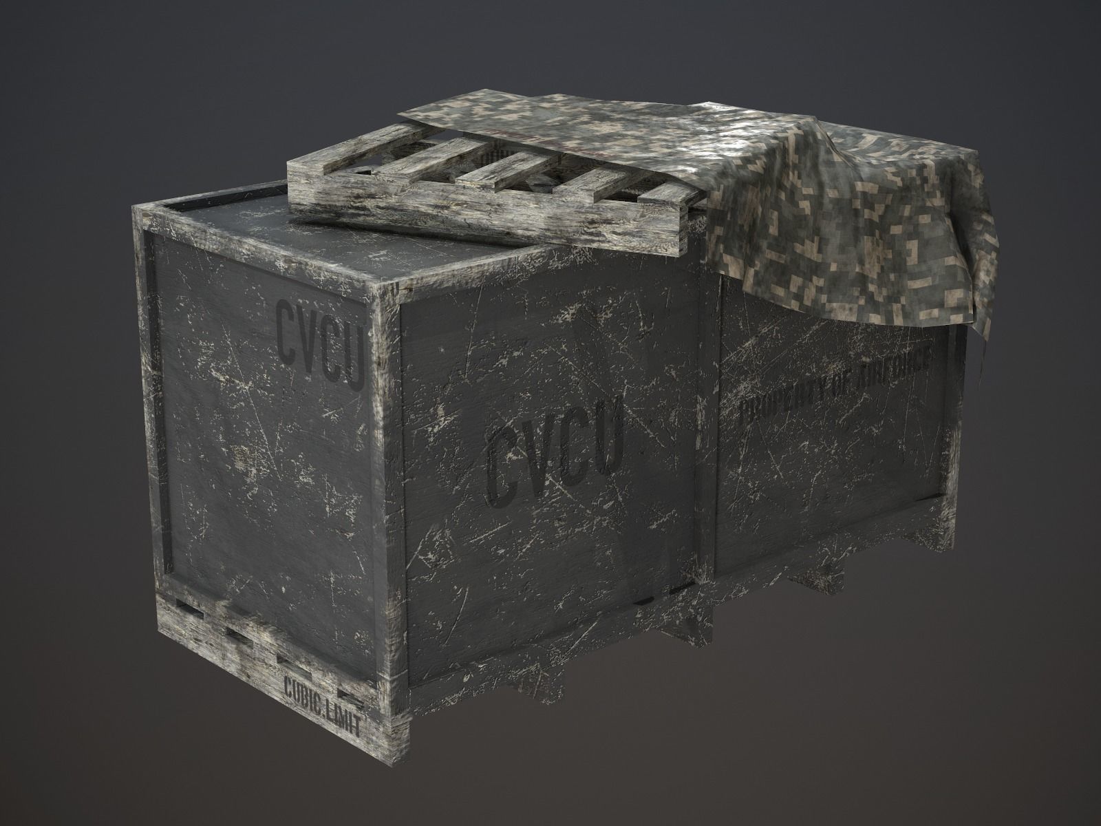 Air Force Supply Crate Low-poly 3D model_3