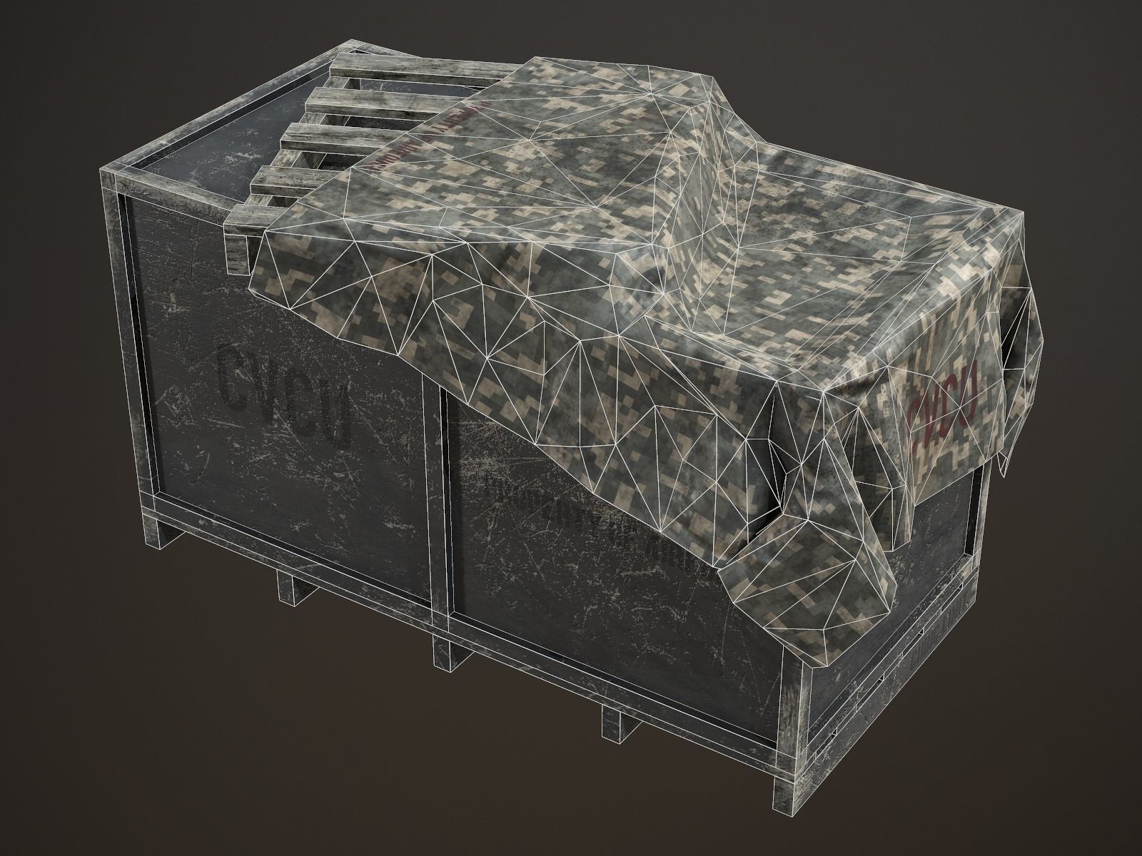 Air Force Supply Crate Low-poly 3D model_7
