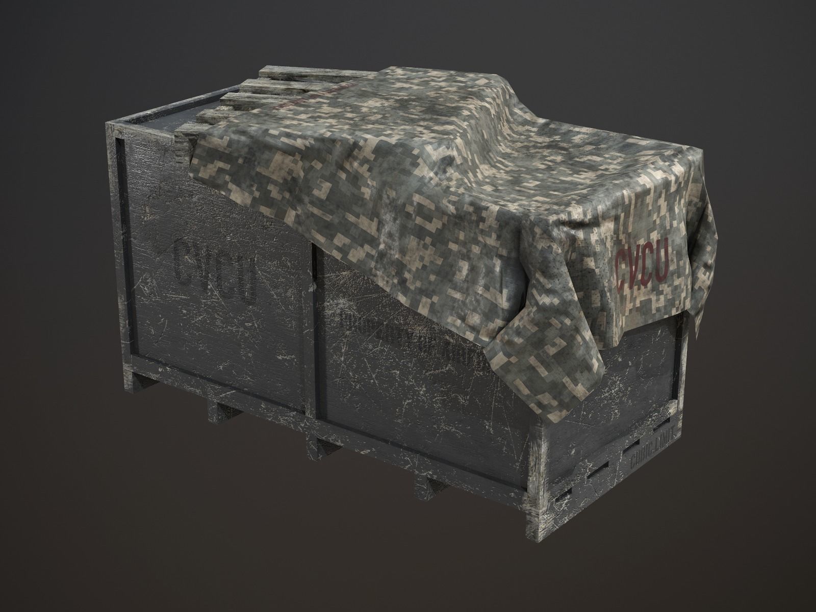 Air Force Supply Crate Low-poly 3D model_2