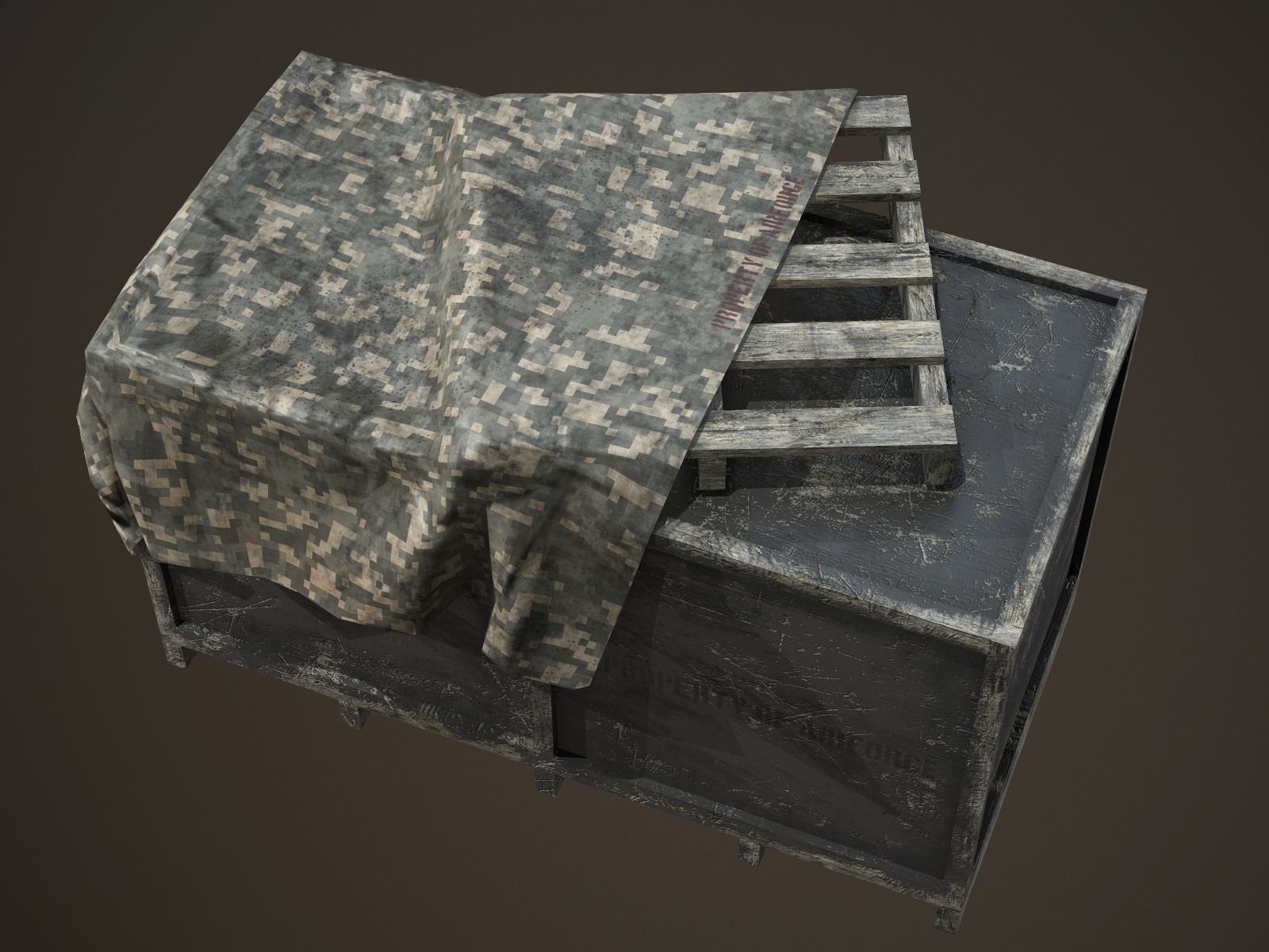 Air Force Supply Crate Low-poly 3D model_5