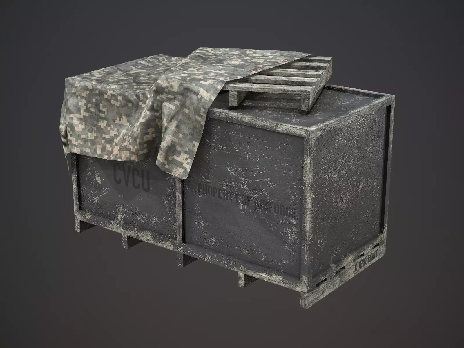 Air Force Supply Crate Low-poly 3D model_0