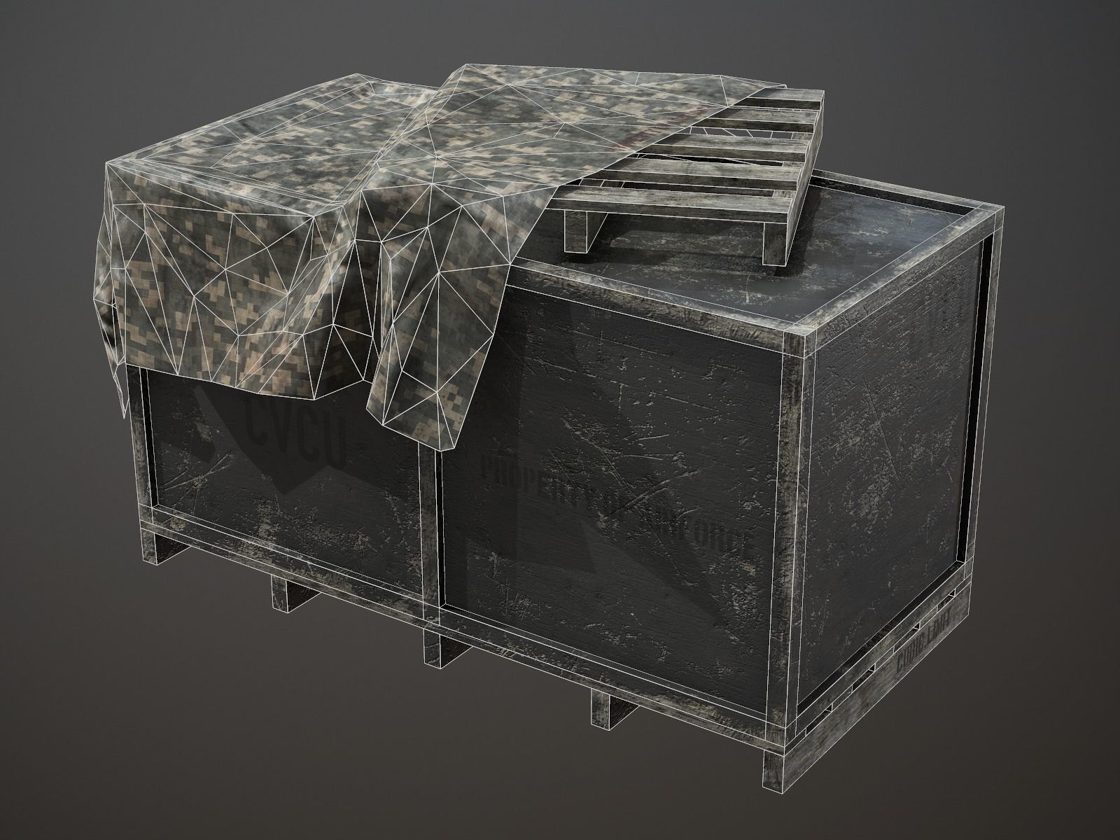 Air Force Supply Crate Low-poly 3D model_6