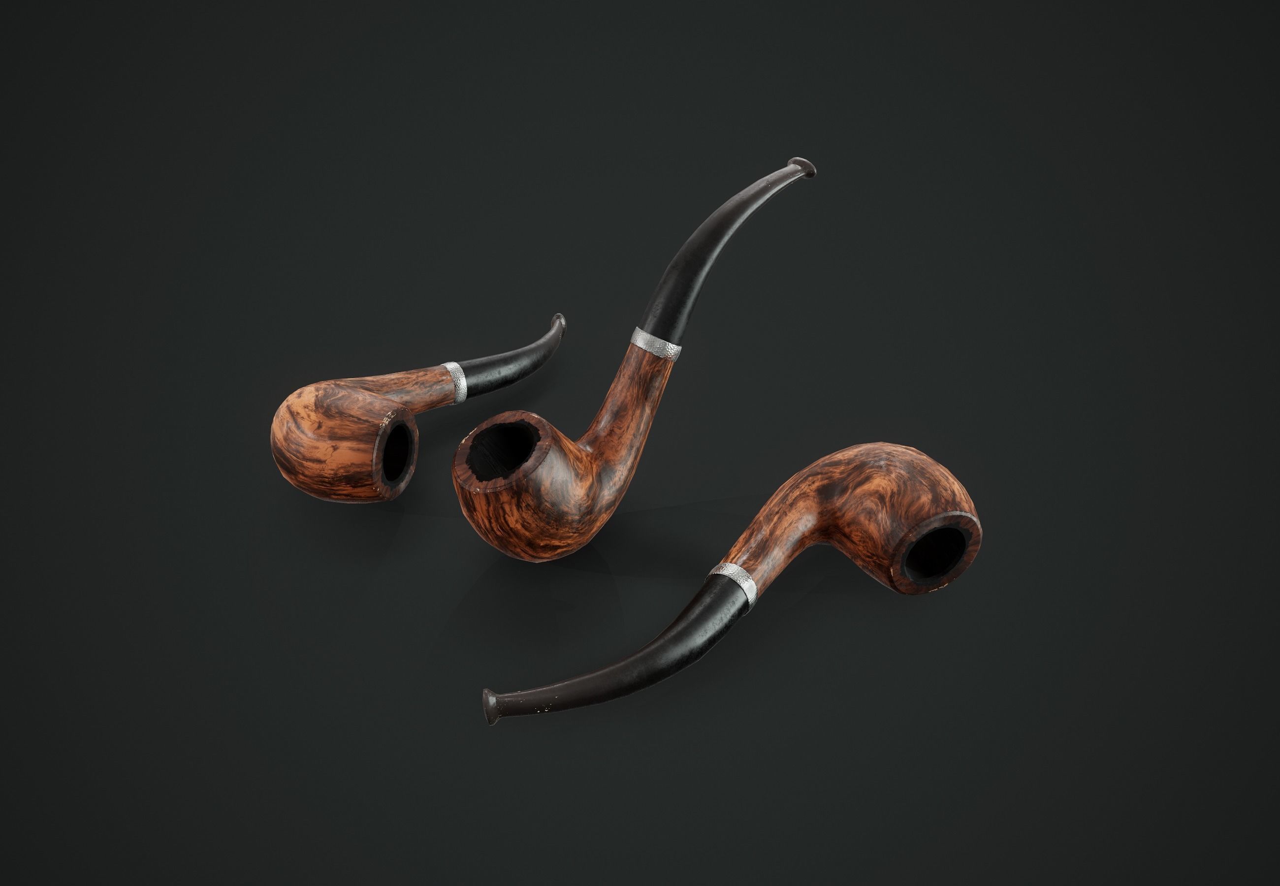 Tobacco Pipe PBR Game Ready Low-poly 3D model_1