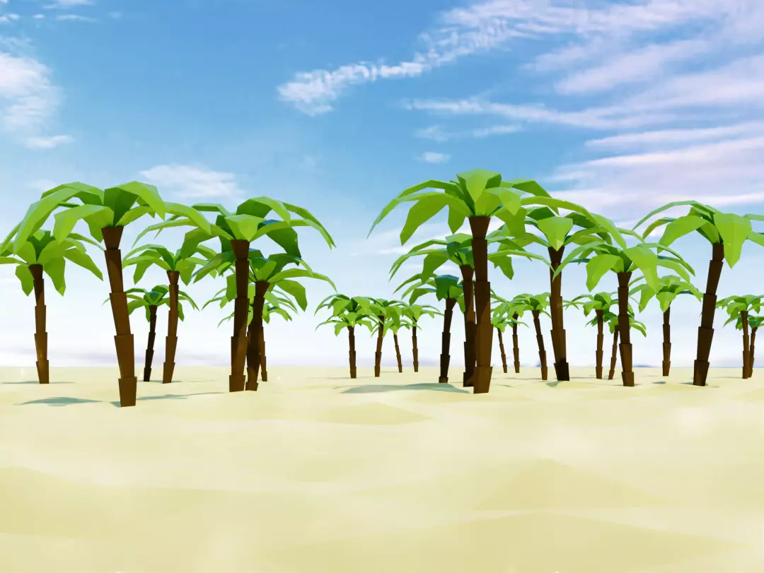 Low Poly Palm Tree Free low-poly 3D model