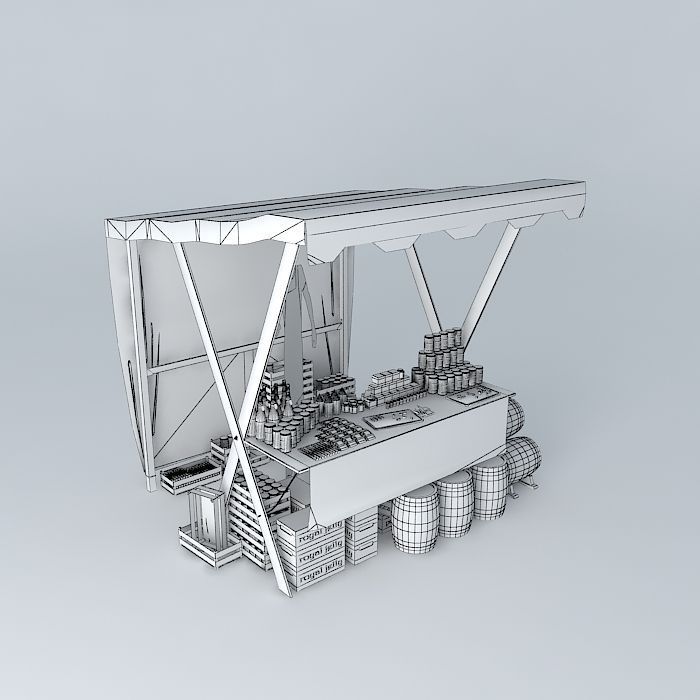 Market Stall Free 3D model_3