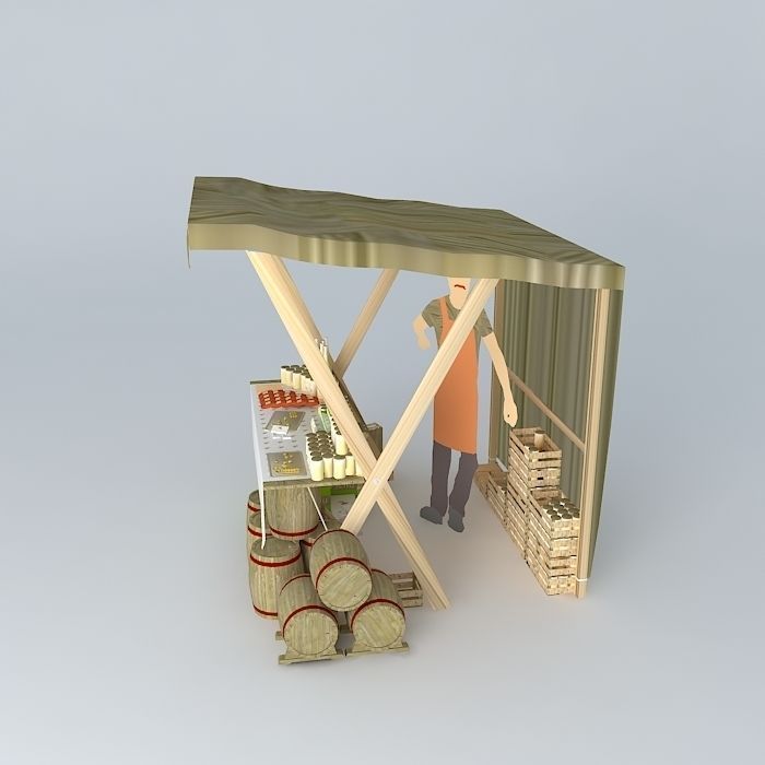 Market Stall Free 3D model_2