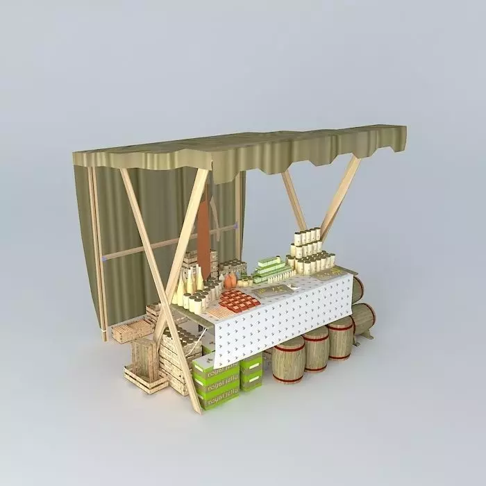 Market Stall Free 3D model_0