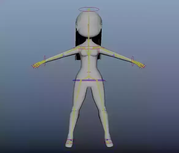 Low Poly Chibi Female - Rigged