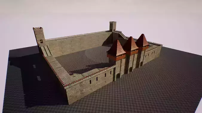 Modular Castle Pack with Interrior Low-poly 3D model
