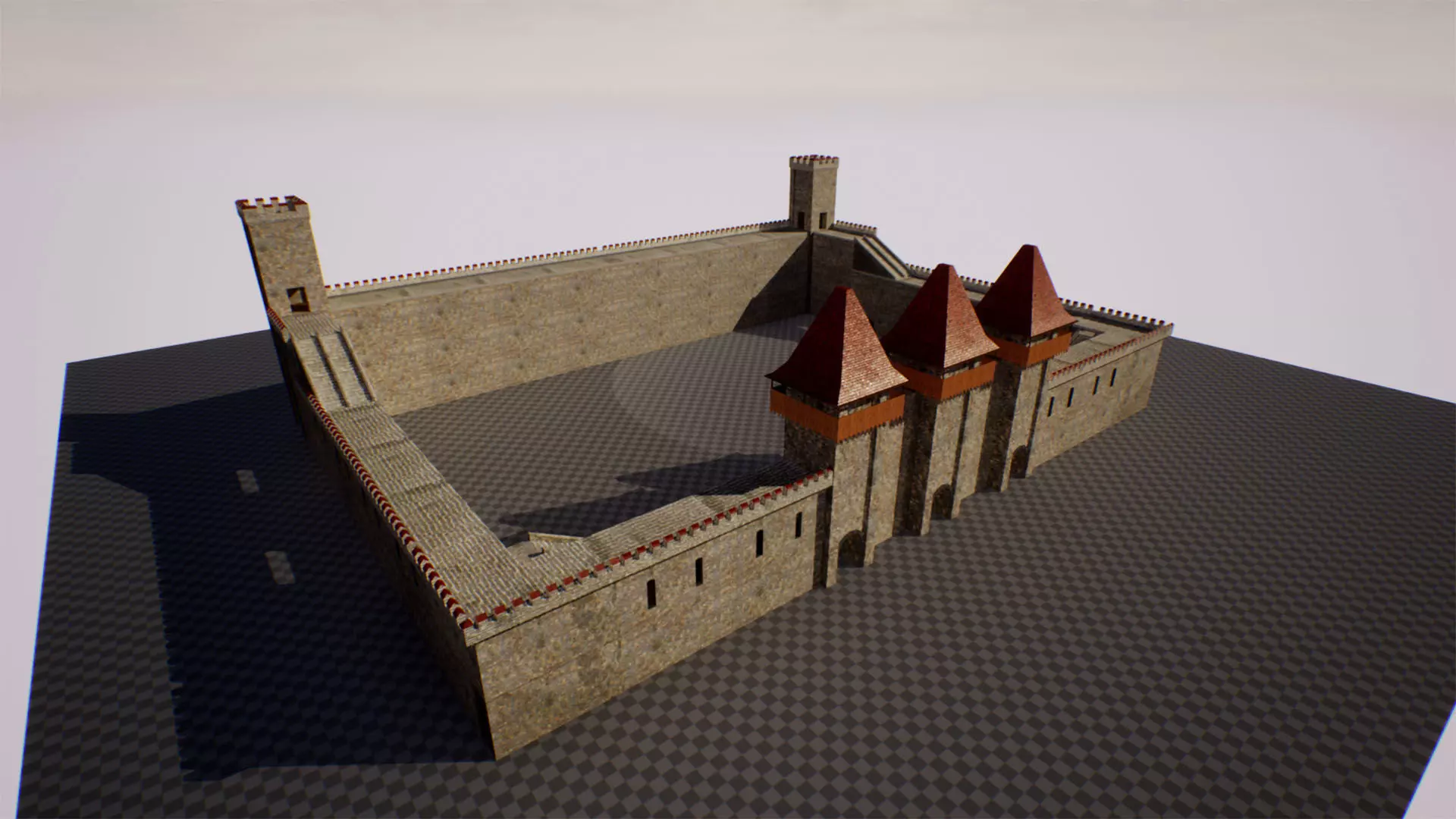 Modular Castle Pack with Interrior Low-poly 3D model
