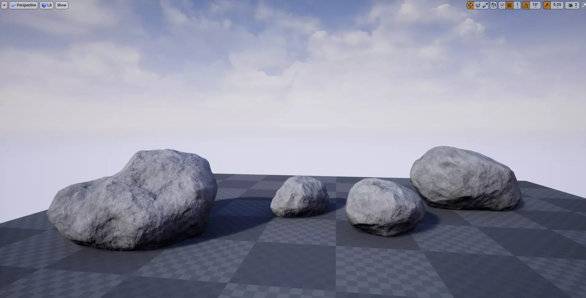 Gray Rocks Low-poly 3D model_0